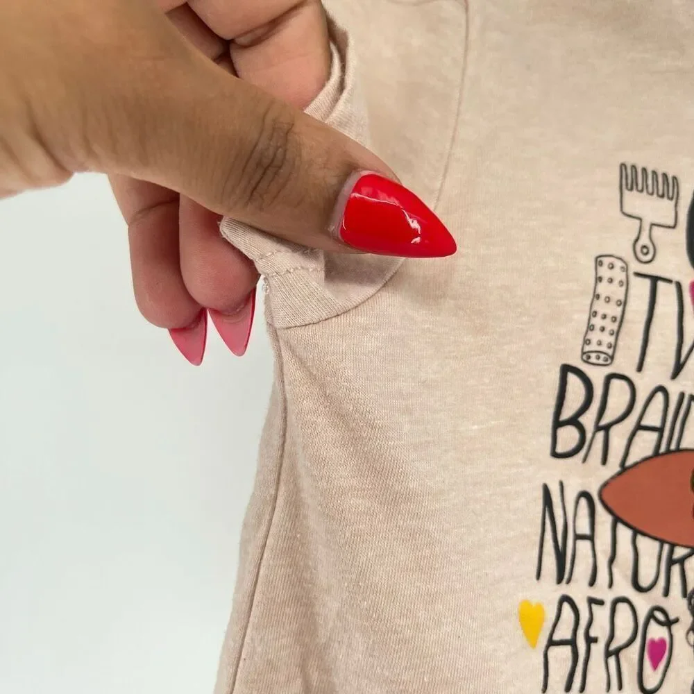 The Children’s Place Girls Love Your Hair Graphic Tee Natural Hair Shirt S 5-6